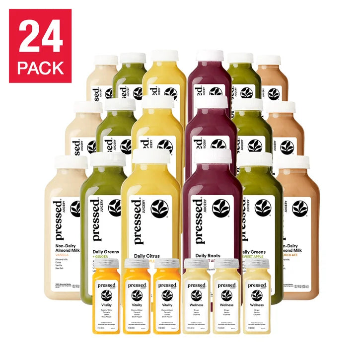 Pressed Juicery 3-day Juice Cleanse 24 bottles, 18 Juices And 6 Shots