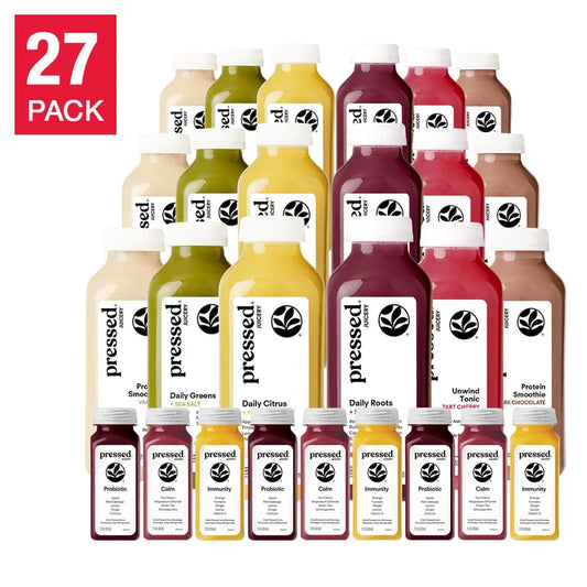 Pressed Juicery 3-day Juice + Protein Cleanse - 27 bottles, 18 Juices & 9 Shots