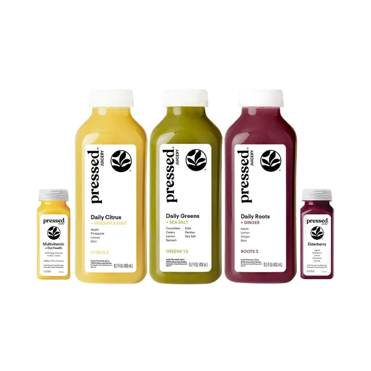 Pressed Juicery 7 Day- Daily Wellness Variety Pack - 35 bottles, 21 Juices & 14 Shots