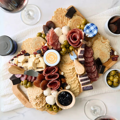 Platterful, Charcuterie Kit - 1 Wooden Board & 1 Cheese Knife Set Included