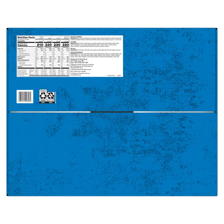 Kettle Brand Potato Chips, Variety Pack, 1.5 oz, 36-count