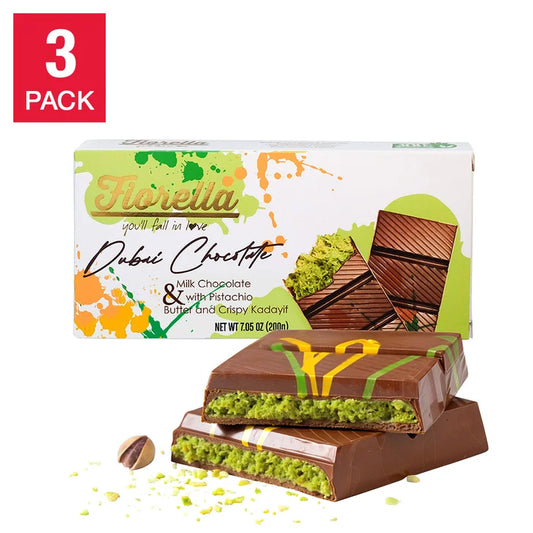 Fiorella Dubai Chocolate Bars, 200g, 3-pack