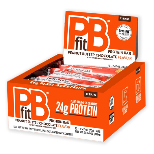 PBfit Protein Bar, Peanut Butter Chocolate, 2.47 oz, 12-count