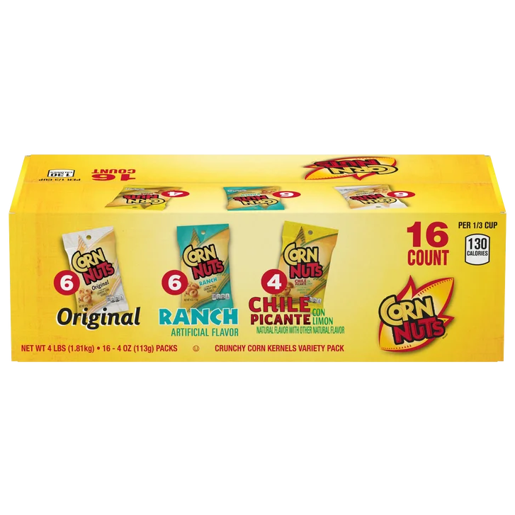 Corn Nuts Crunchy Corn Kernels, Variety Pack, 4 oz, 16-count