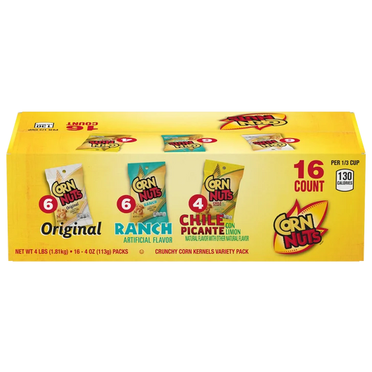 Corn Nuts Crunchy Corn Kernels, Variety Pack, 4 oz, 16-count
