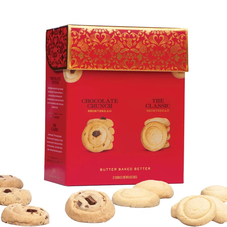 Mary Macleod's Shortbread Red Gift Box, Variety, 4 Pack, 48 Cookies Total