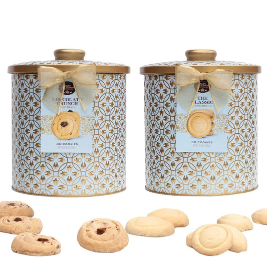 Mary Macleod's All Butter Shortbread Cookies in Embossed Cookie Jar Tins, 2 Flavors, 30 Cookies Each, 60 Total