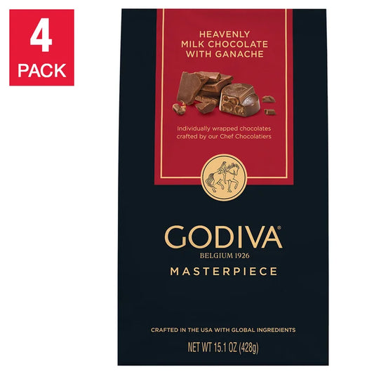 Godiva Masterpiece Milk Chocolate Ganache, 15.1 oz., 4-pack, 60.4 oz. Total
