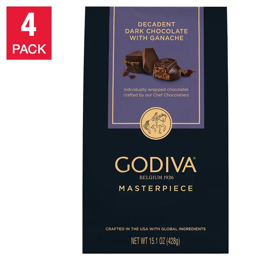 Godiva Masterpieces Dark Chocolate Ganache, 15.1 oz., 4-pack, 60.4 oz. Total