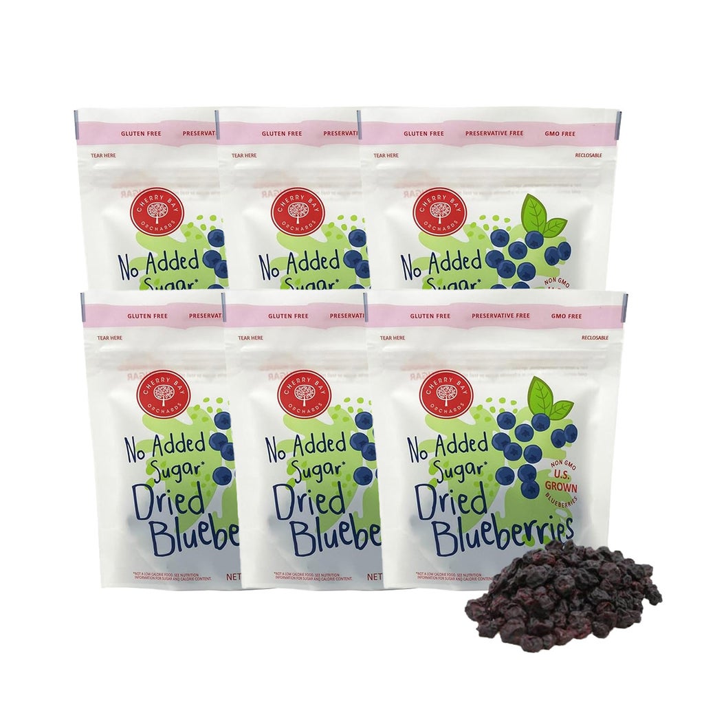 Cherry Bay Orchards No-Added Sugar Dried Blueberries, 3 oz., 6-pack, 18 oz. Total