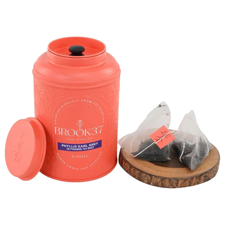 Brook 37 Curated Indulgence Tea Gift Collection, 4 Tins, 80 Tea Bags Total