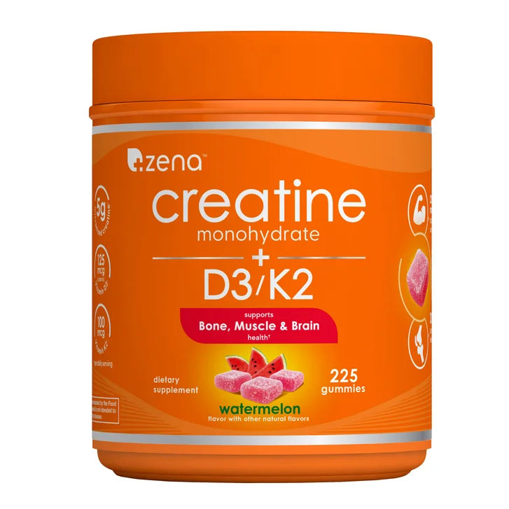 Zena Creatine Monohydrate + D3/K2 Gummies, 225-count
