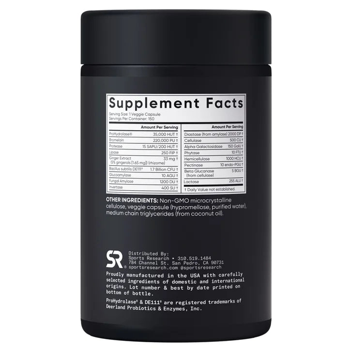 Sports Research Digestive Enzymes, 150 Veggie Capsules