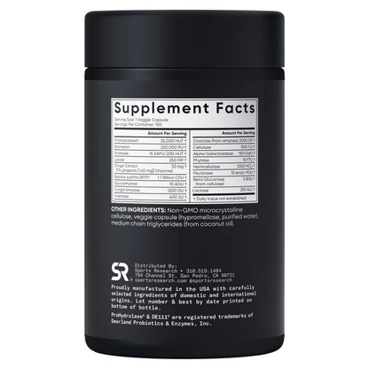 Sports Research Digestive Enzymes, 150 Veggie Capsules