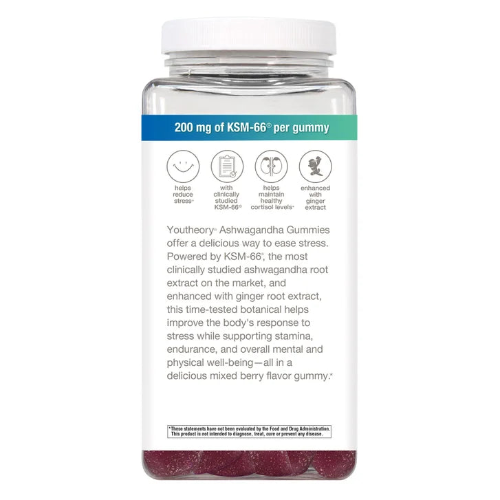 youtheory Ashwagandha Gummies, 180 Gummies