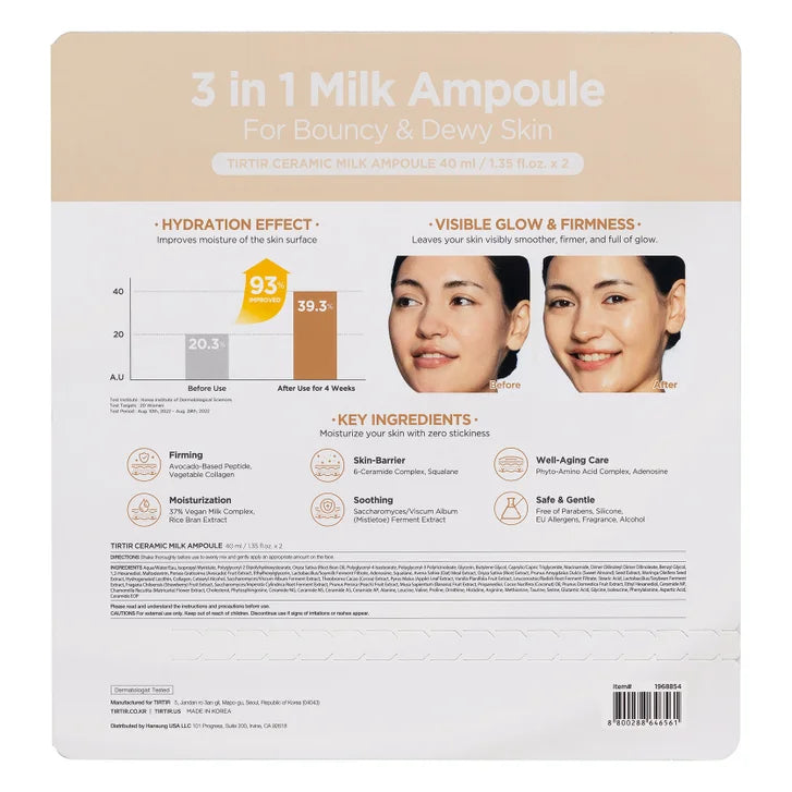 TirTir Ceramic Milk Ampoule 1.35 fl oz, 2-pack