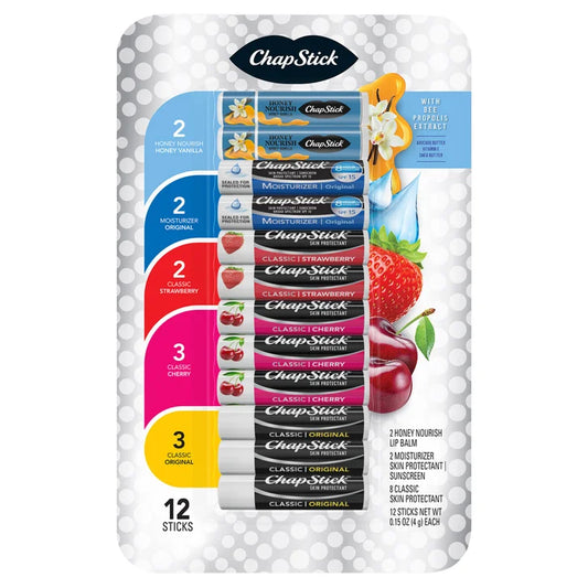 Chapstick Classic and Honey, 12-pack