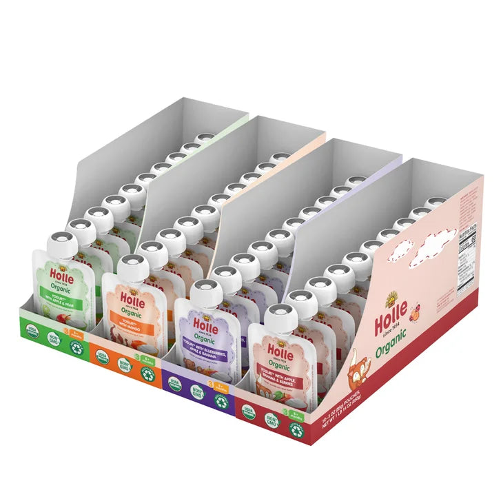 Holle Organic Baby Food, Yogurt Pouch Variety Pack, 40 Packs - 3 oz. Each