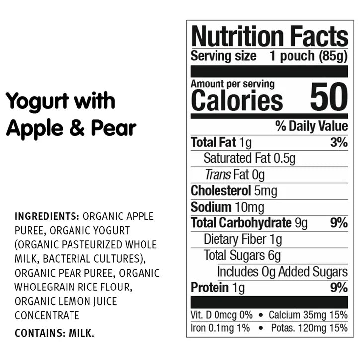 Holle Organic Baby Food, Yogurt Pouch Variety Pack, 40 Packs - 3 oz. Each