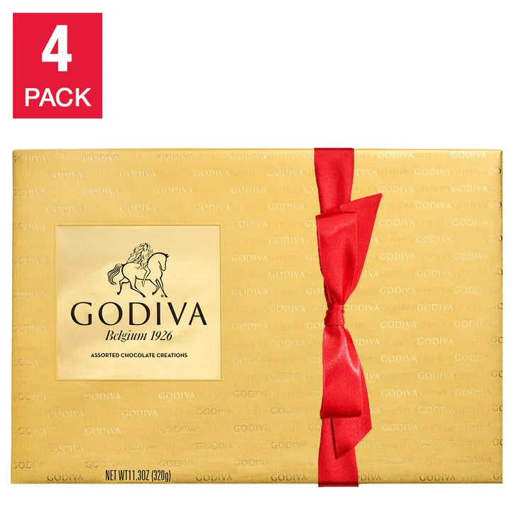 Godiva Goldmark Assorted Chocolate Gift Box, 4 Pack, 108 Total Pieces