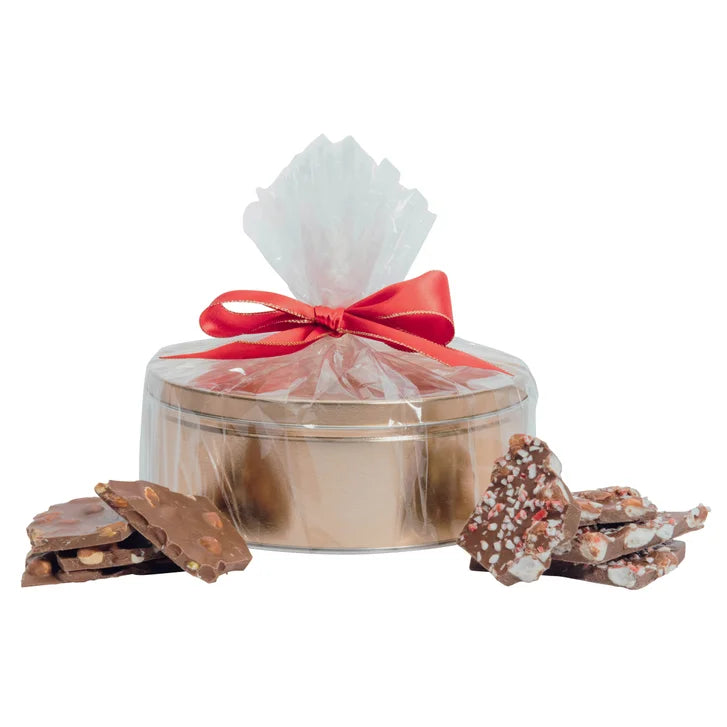 Jelina Chocolatier Handcrafted Chocolate Bark Duo Tin, 1.5 lbs