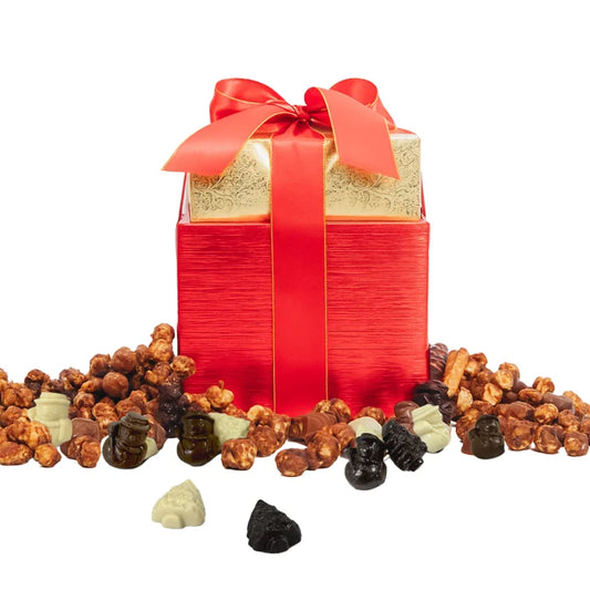 Jelina Chocolatier Winter Wonderland Gift Tower, 1.3 lbs Total