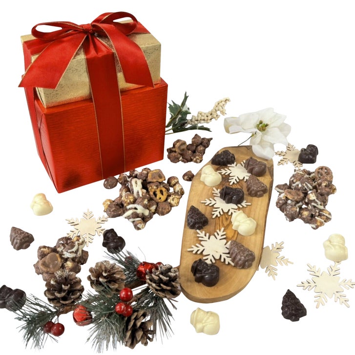 Jelina Chocolatier Winter Wonderland Gift Tower, 1.3 lbs Total