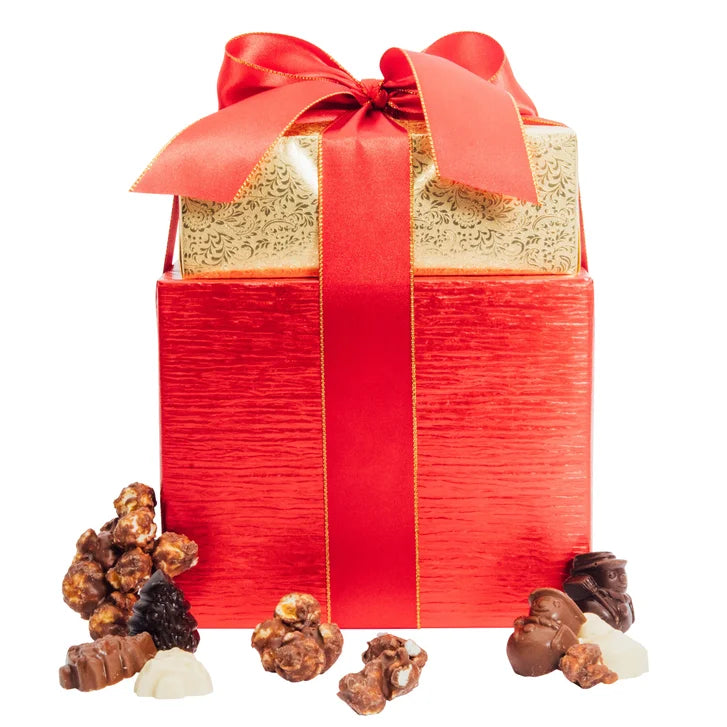 Jelina Chocolatier Winter Wonderland Gift Tower, 1.3 lbs Total