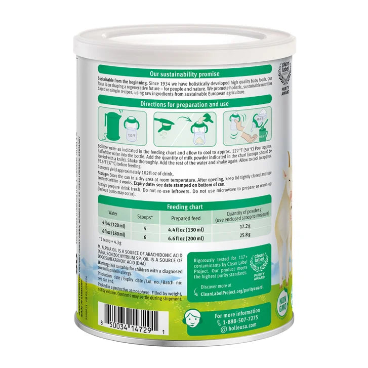 Holle Goat Milk, Toddler Drink, 6 - 14.1 oz. Tins