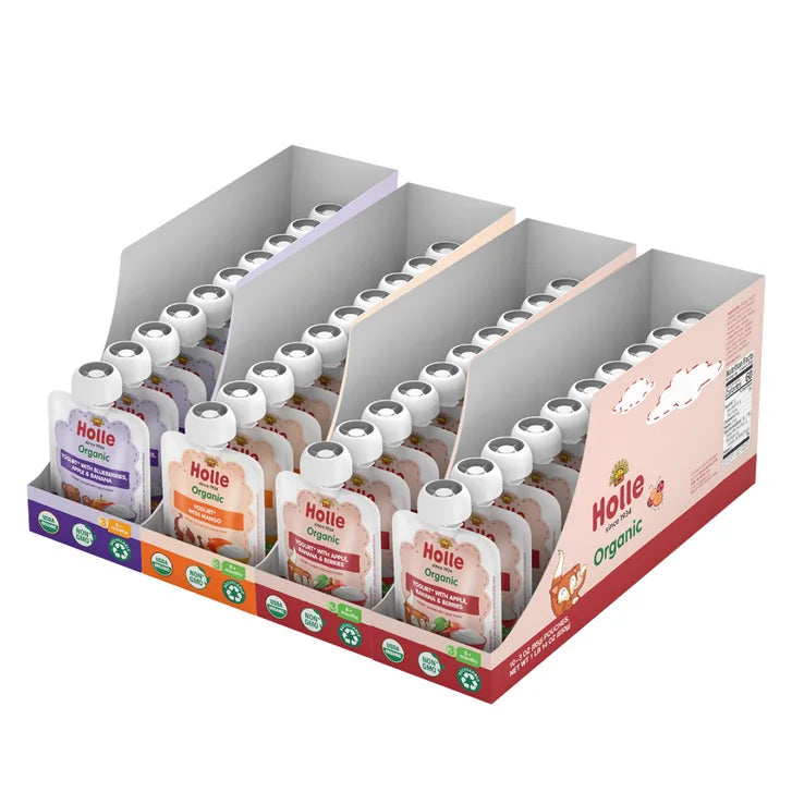 Holle Organic Baby Food, Yogurt Pouch Variety Pack, 40 Packs, 3 oz. Each