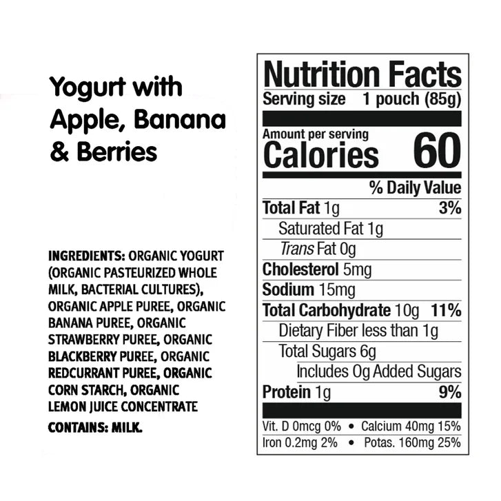 Holle Organic Baby Food, Yogurt Pouch Variety Pack, 40 Packs, 3 oz. Each