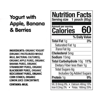 Holle Organic Baby Food, Yogurt Pouch Variety Pack, 40 Packs, 3 oz. Each