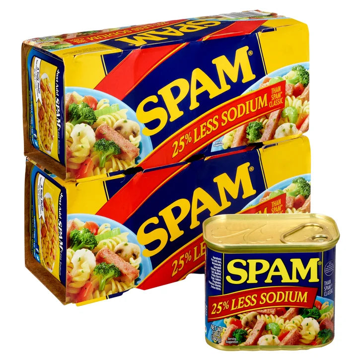 SPAM Canned Meat, 25% Less Sodium, 12 oz, 8-Count