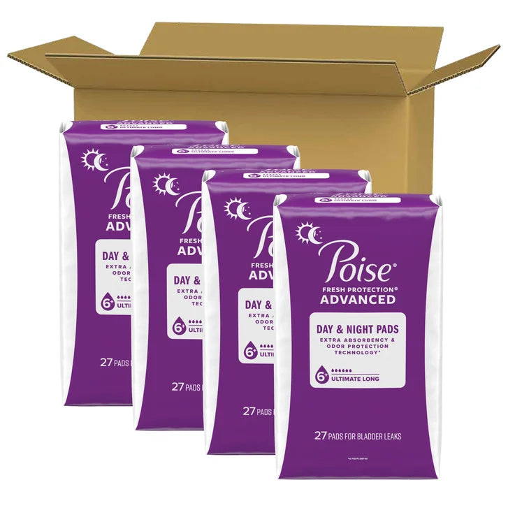 Poise Advanced Ultimate Absorbency Long Pads, 108-count