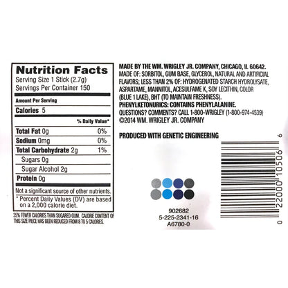 5 Gum Sugar Free Chewing Gum, Peppermint Cobalt, 15 Sticks, 10-Count