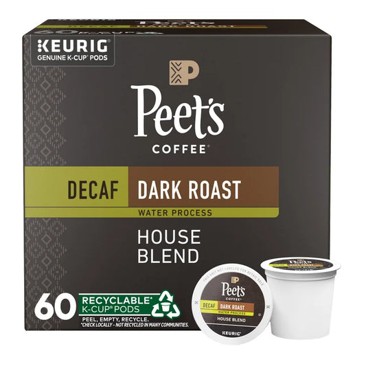 Peet's Coffee Decaf House Blend K-Cup Coffee Pods, 60-count