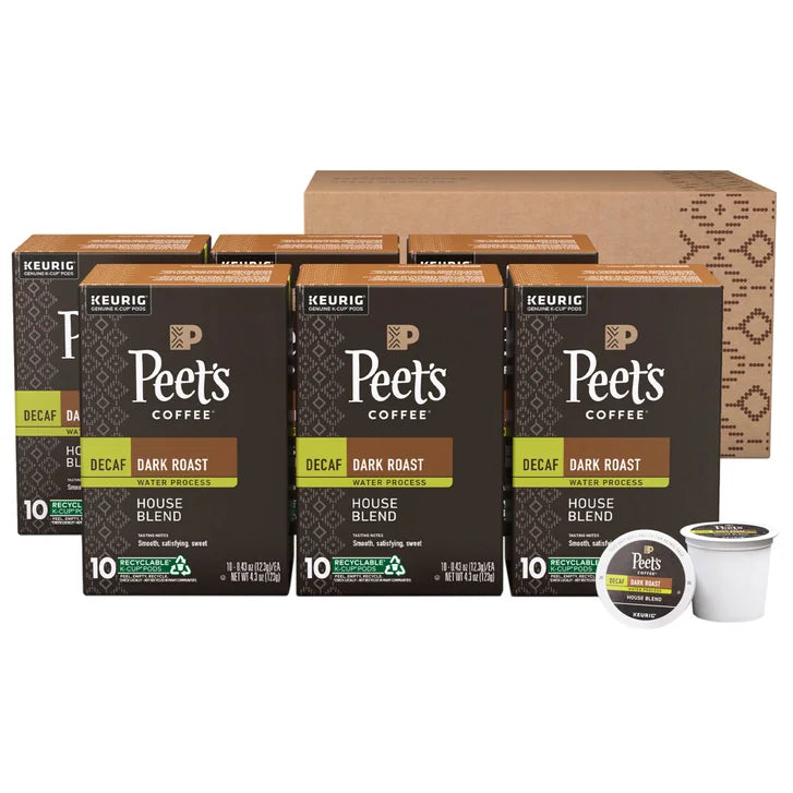 Peet's Coffee Decaf House Blend K-Cup Coffee Pods, 60-count