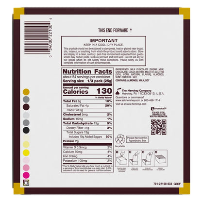 Hershey's Milk Chocolate with Almonds, King Size, 18-count