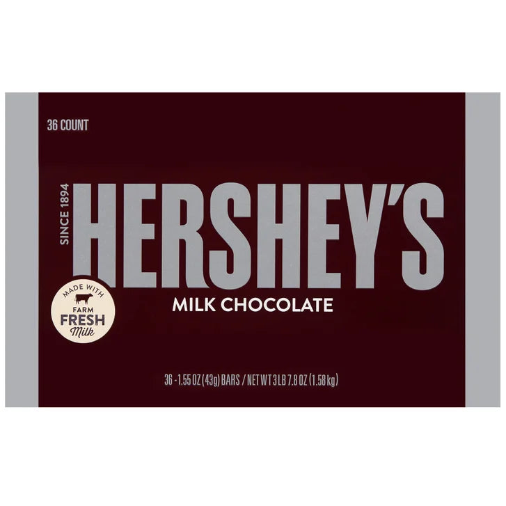 Hershey's Milk Chocolate, 1.55 oz, 36-count