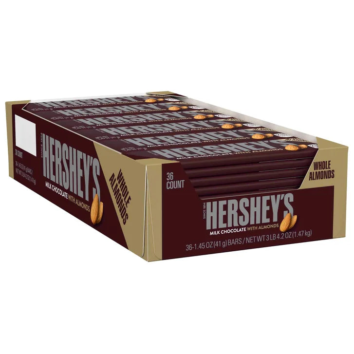 Hershey's Milk Chocolate With Almonds, 1.45 oz, 36-count