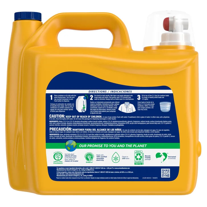 Arm & Hammer Plus OxiClean Max HE Liquid Laundry Detergent, Fresh, 200 Loads, 200 fl oz