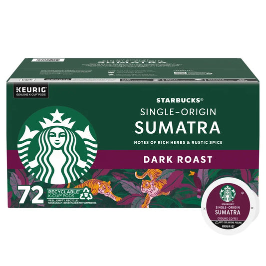Starbucks Coffee Single Origin Sumatra Dark Roast K-Cup, 72-count