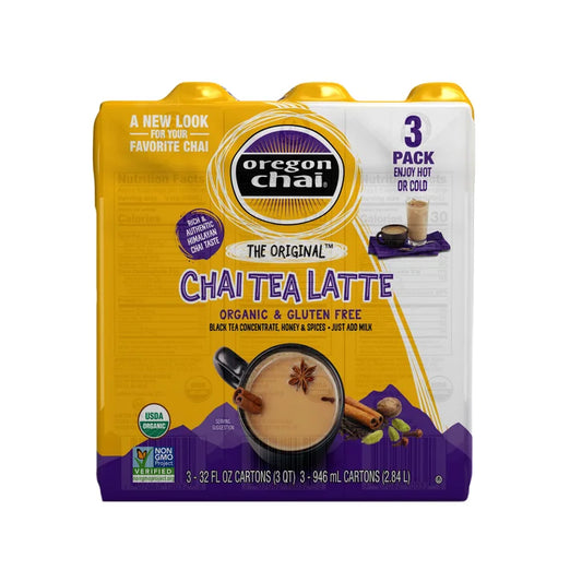 Oregon Chai, Original Organic Chai Tea Latte Concentrate, 32 fl. oz., 3-Count
