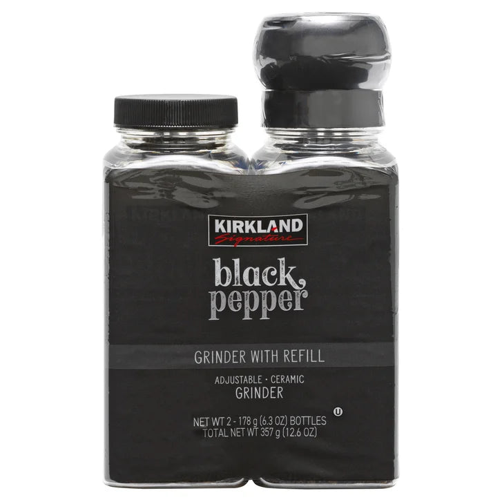 Kirkland Signature, Black Pepper with Grinder, 6.3 oz, 2-Count