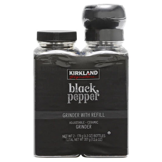 Kirkland Signature, Black Pepper with Grinder, 6.3 oz, 2-Count
