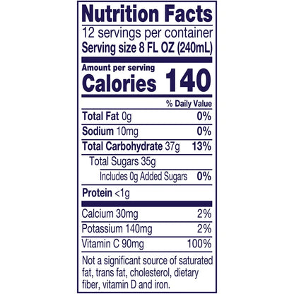 Welch’s, 100% Grape Juice Blend, Concord Grape, 96 fl oz, 2-Count
