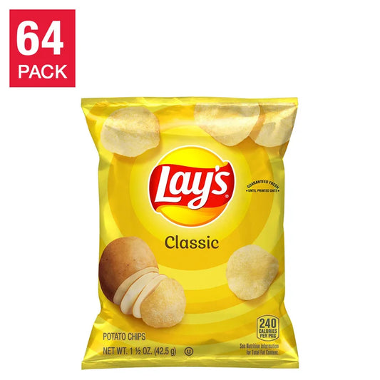 Lay's Potato Chips, Classic, 1.5 oz, 64-count