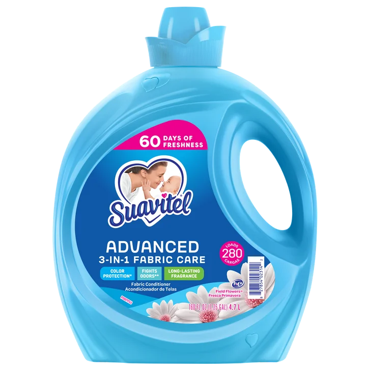 Suavitel Advanced Liquid Fabric Conditioner, Field Flowers, 280 Loads, 160 fl oz