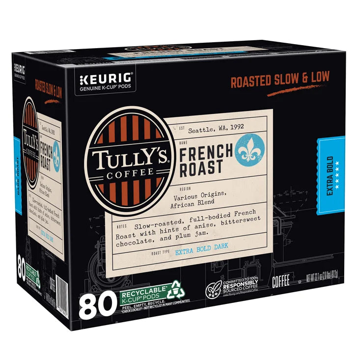 Tully's Coffee French Roast K-Cup Pods, 80-count