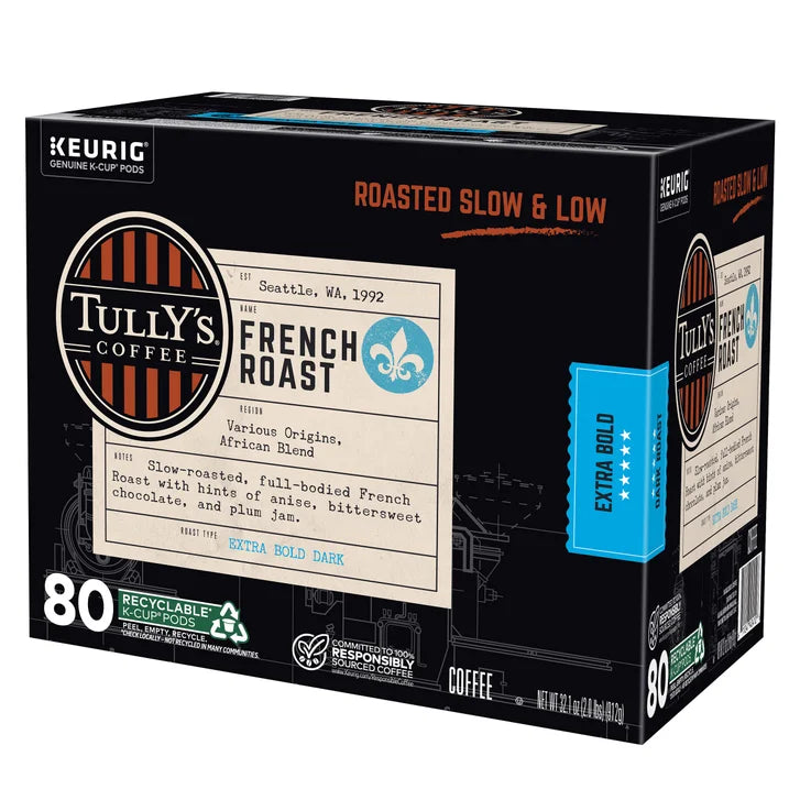 Tully's Coffee French Roast K-Cup Pods, 80-count